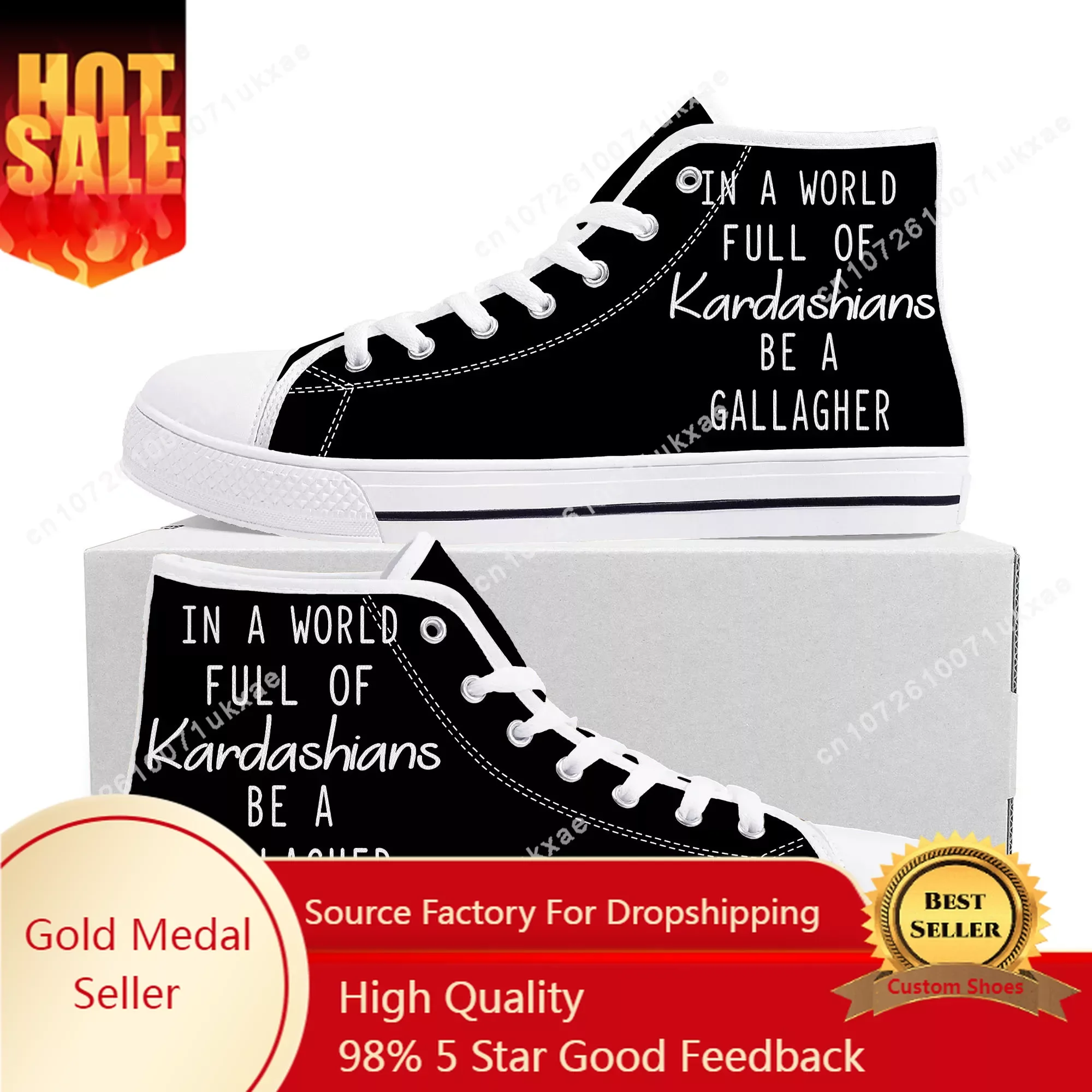 

Shameless In A World High Top Sneakers Mens Womens Teenager Canvas High Quality Sneaker Casual Custom Made Shoes Customize Shoe