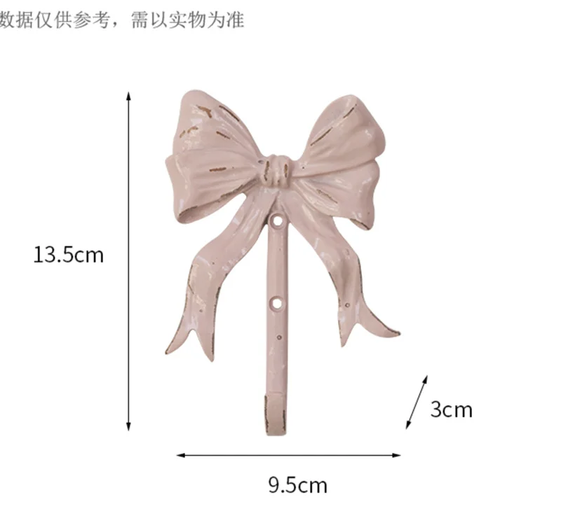 Pink Bow Wall Mounted Hook Towel Hooks For Bathroom Clothes Coat Hanger Bedroom Back Door Hooks Diy 5