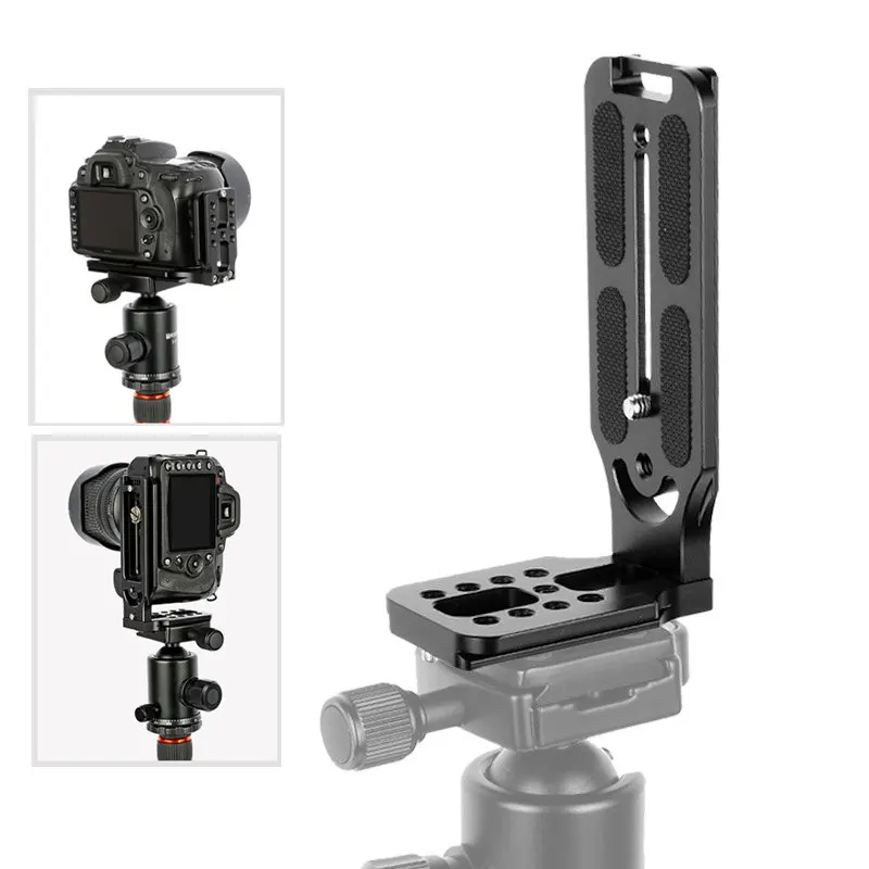Universal Câmera l Bracket Placa de Liberação Rápida Polegada Parafuso Vídeo Vertical Suíço Compatível Nikon Canon Sony Fuji