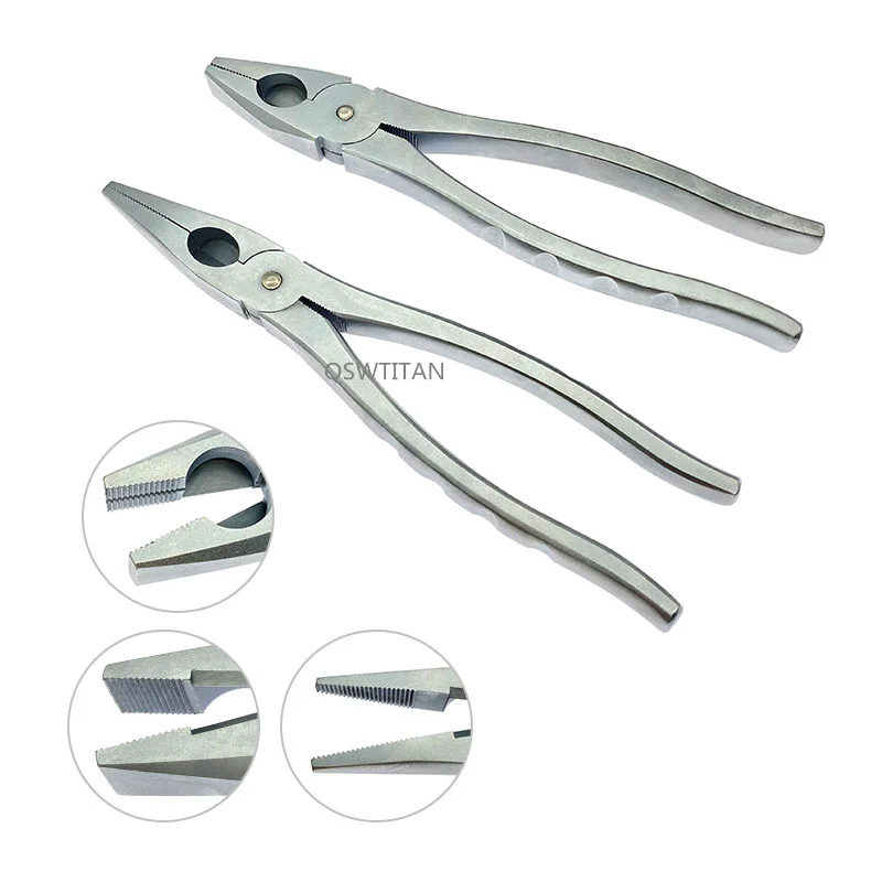 Orthopedics Nice Flat Nose Pliers with Serrated Jaws Veterinary Orthopedics Instruments
