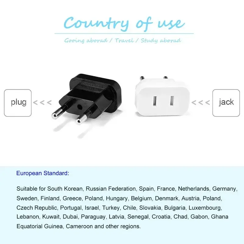 Plug Adapter 1pcs 220V US To EU Euro Power Converter