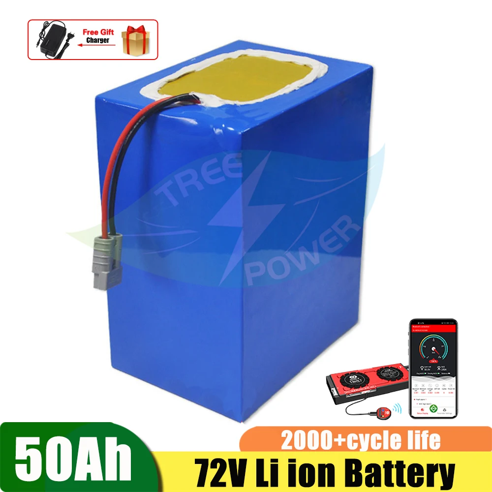 

In Stock Li ion Battery 72V 50Ah Built-in 80A BMS 4000W Lithium Ion 72v VRLA Replacement Scooter Motorcycle AGV + 10A Charger