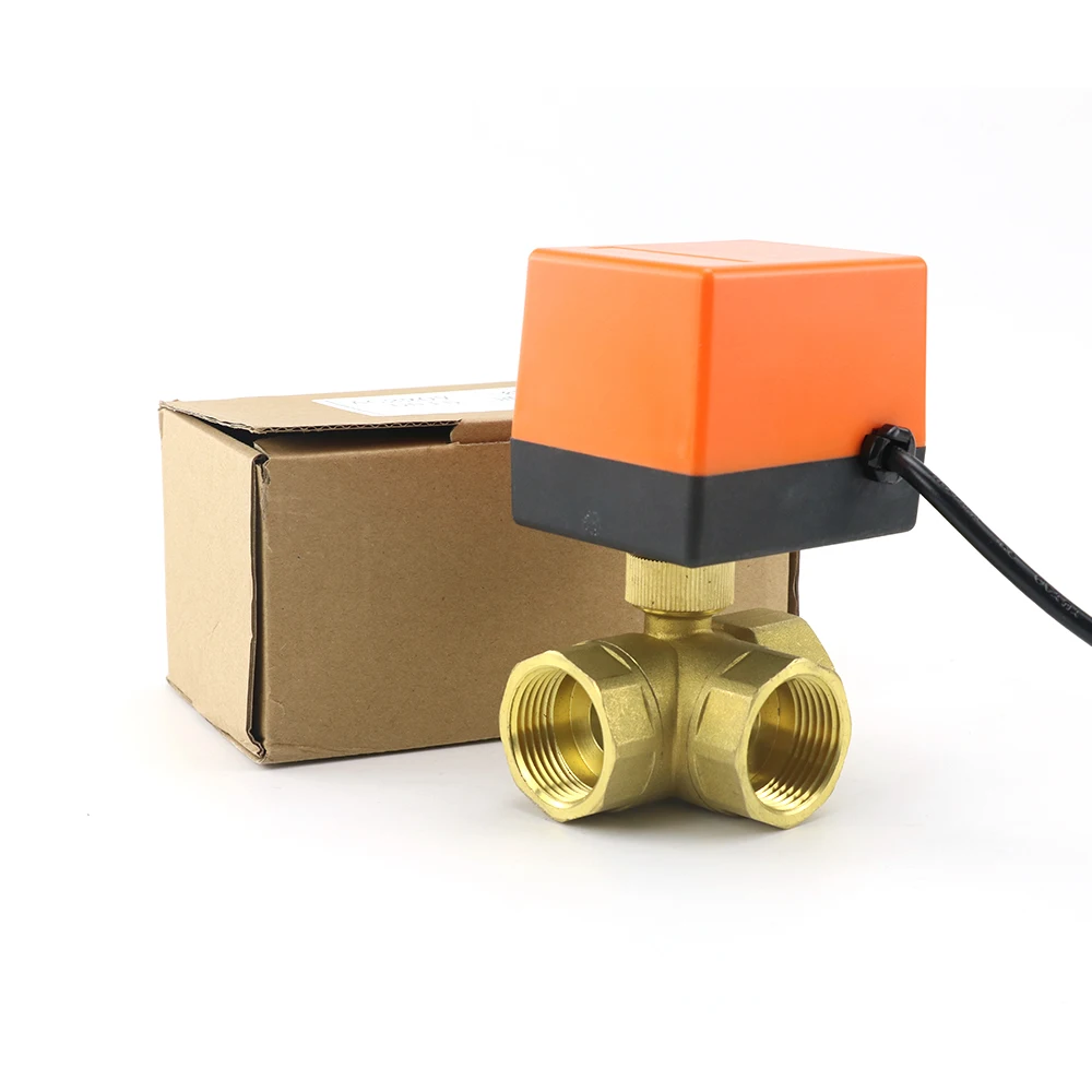 Valvola elettrica a sfera motorizzata a 2 vie in ottone G3/4 DN20 DC 12‑24V per il controllo del flusso | Leroy Merlin