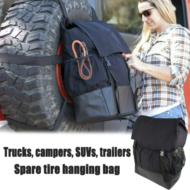 Car Spare Tire Storage Bag Garbage Storage Spare Tire Hanging Bag Camping Equipment Car Truck SUV Spare Tire Tool Storage Bag