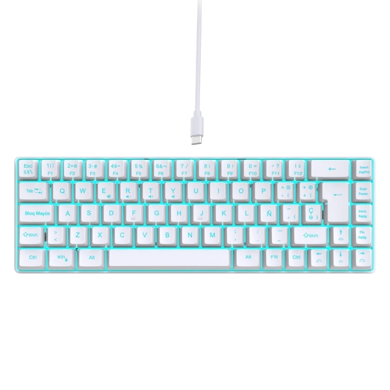

Gaming Keyboard Full Size RGB Backlits Computer Spanish Keyboard Multimedias Key Corded Keyboard for PC Office