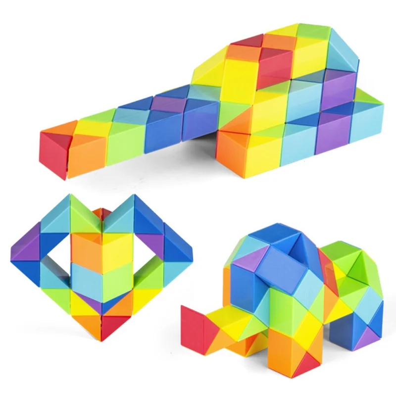 24 sections Color Versatile Magic Ruler Toys Beginners DIY Folding Mini Cube Kids Early Education Puzzle Decompression Game