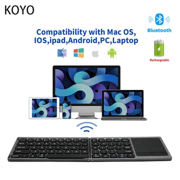 mini teclado inalambrico plegable Bluetooth español recargable con panel táctil para Windows Android iOS