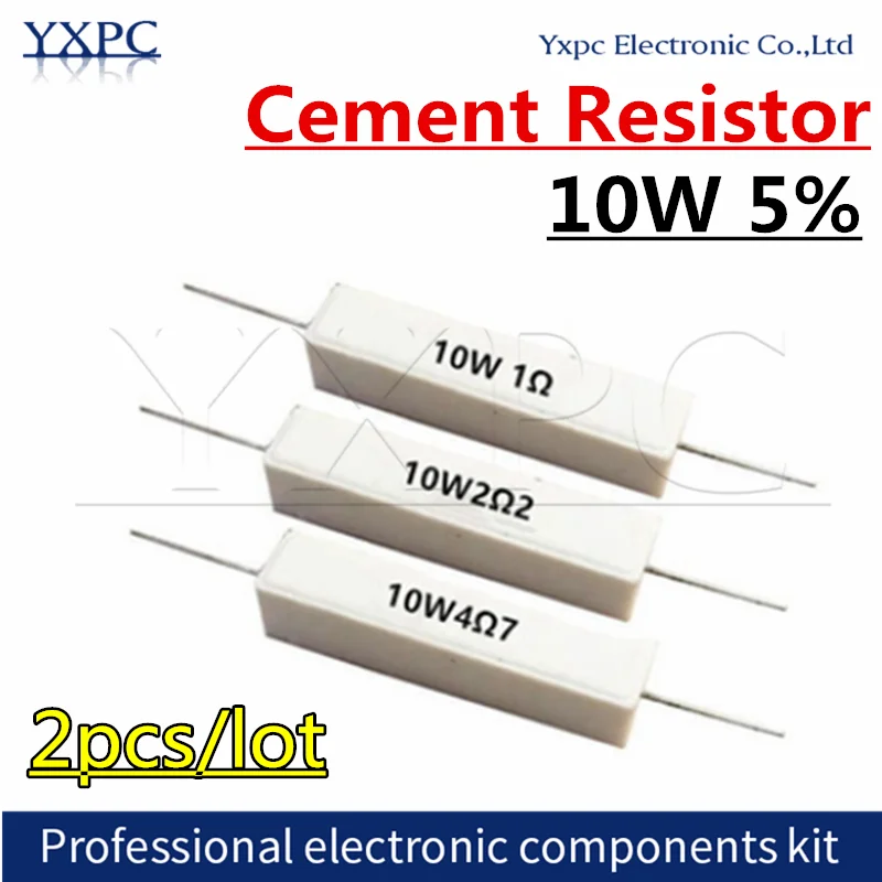 BUIDI 10 Pieces 0.33R 5 W 5% Resistor Cement 0.33R 0.33 Ohm