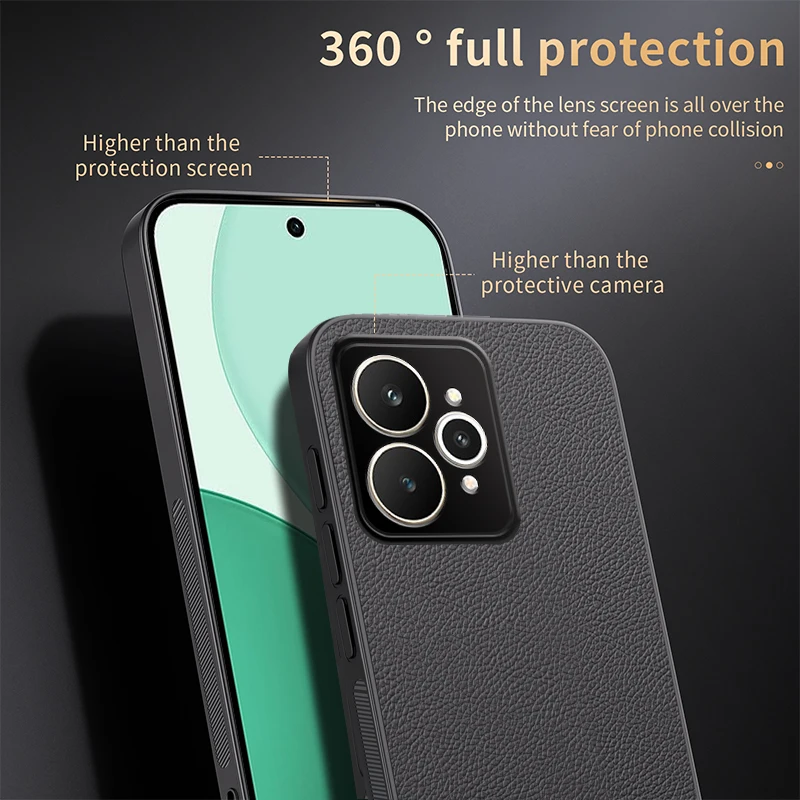 Matte Litchi Texture Leather Soft Case - Premium Silicone Protective Cover