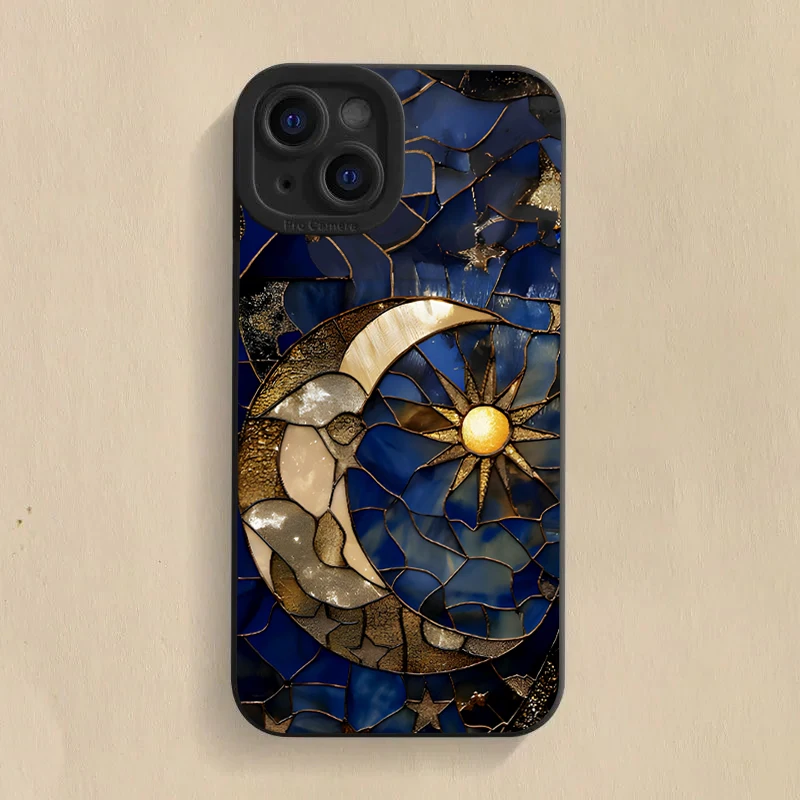 Vibrant Celestial Moon and Sun Phone Case Cover