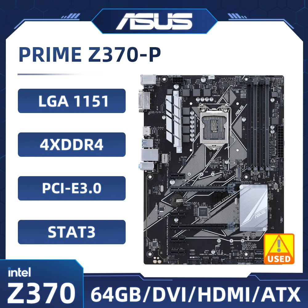 

LGA 1151 Motherboard Asus PRIME Z370-P DDR4 64GB Intel Z370 PCI-E 3.0 M.2 SATA III USB3.1 HDMI ATX FOR 8th Gen Core i7 i5 CPU