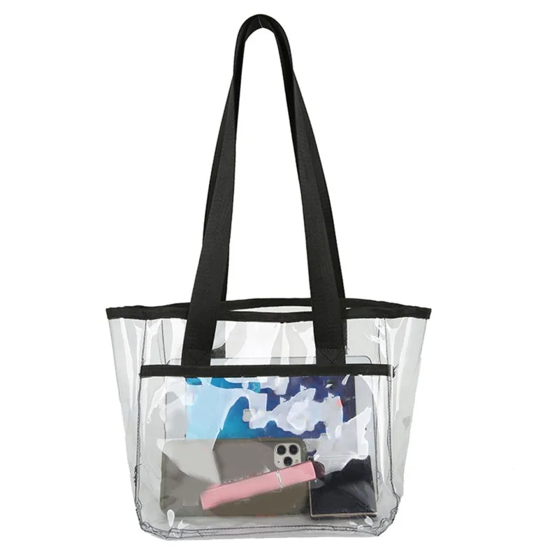 Large Capacity PVC Clear Transparent Tote Bag for Women Fashion