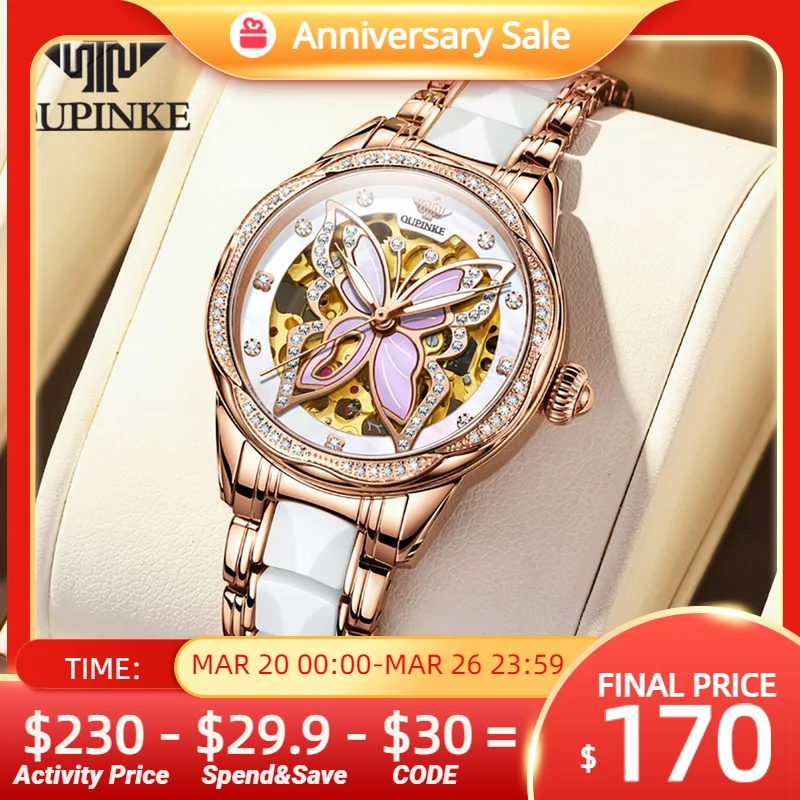 Oupinke 3239 Automatic Mechanical Watches For Women Original Sapphire