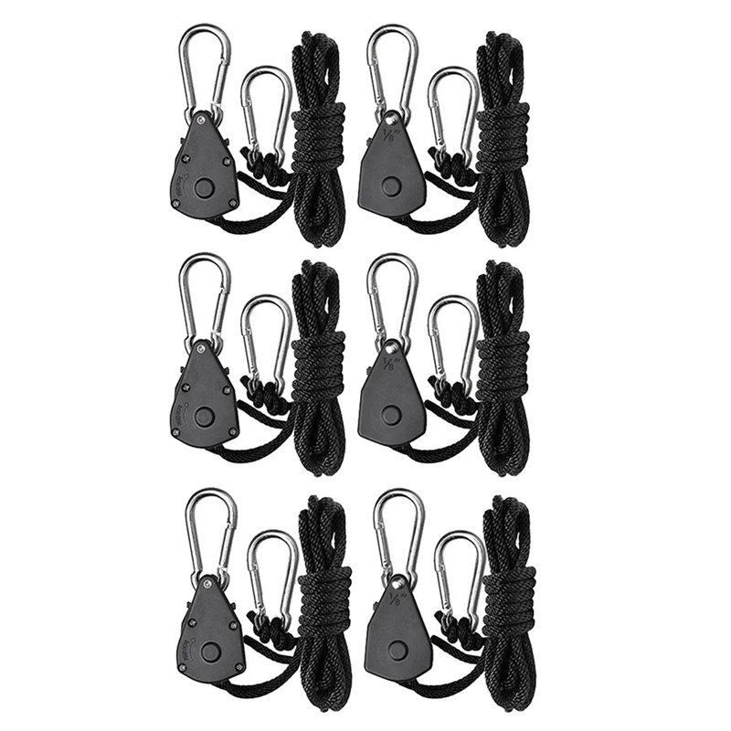 

24Pcs 1/8 Inch Heavy-Duty Adjustable Growth Light Ratchet Rope Hanger, Used For Gardening Of Growing Lamps