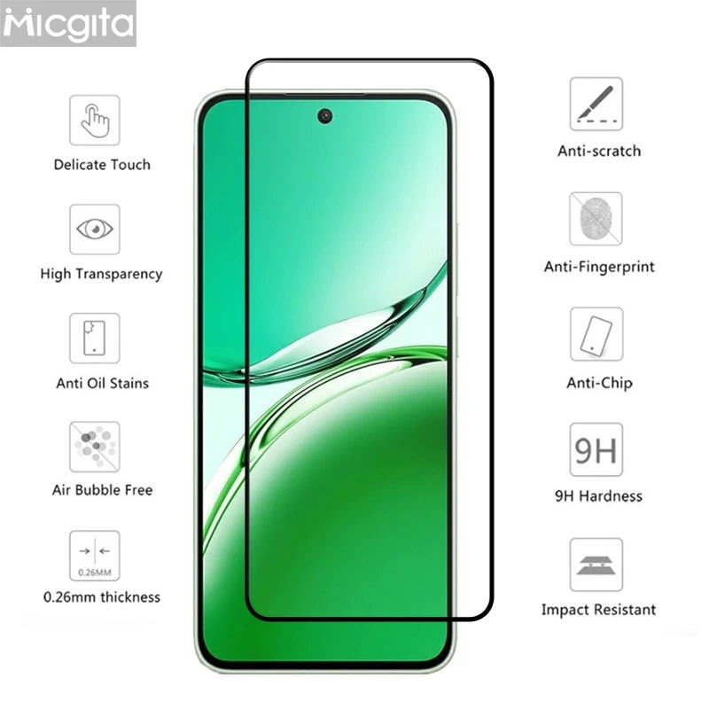 Premium Tempered Glass Screen Protector with Anti-Scratch and Soft Fiber Lens Film