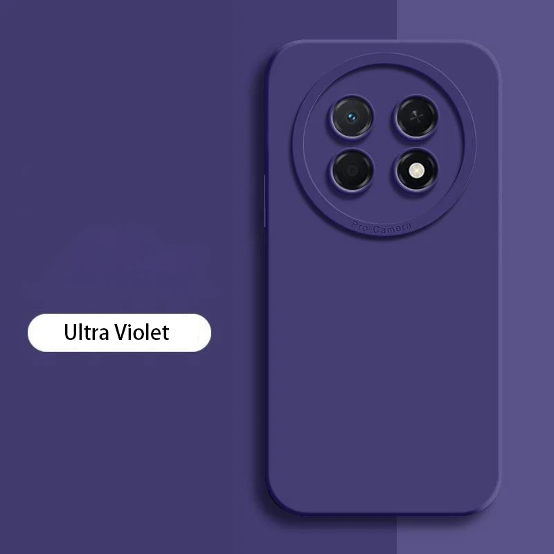 Solid Color Liquid Silicone Phone Case with Lens Protection and Angel Eyes Design
