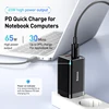 chargeur rapide GaN 65W, USB type-c PD 4.0/3.0, avec QC 4.0/3.0
