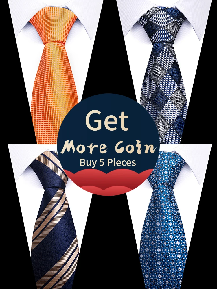 Neck Tie Pocket Square 100% Silk Tie Pocket Squares Cufflink Set Necktie Men Dark Blue Wedding Accessories Office Cravat