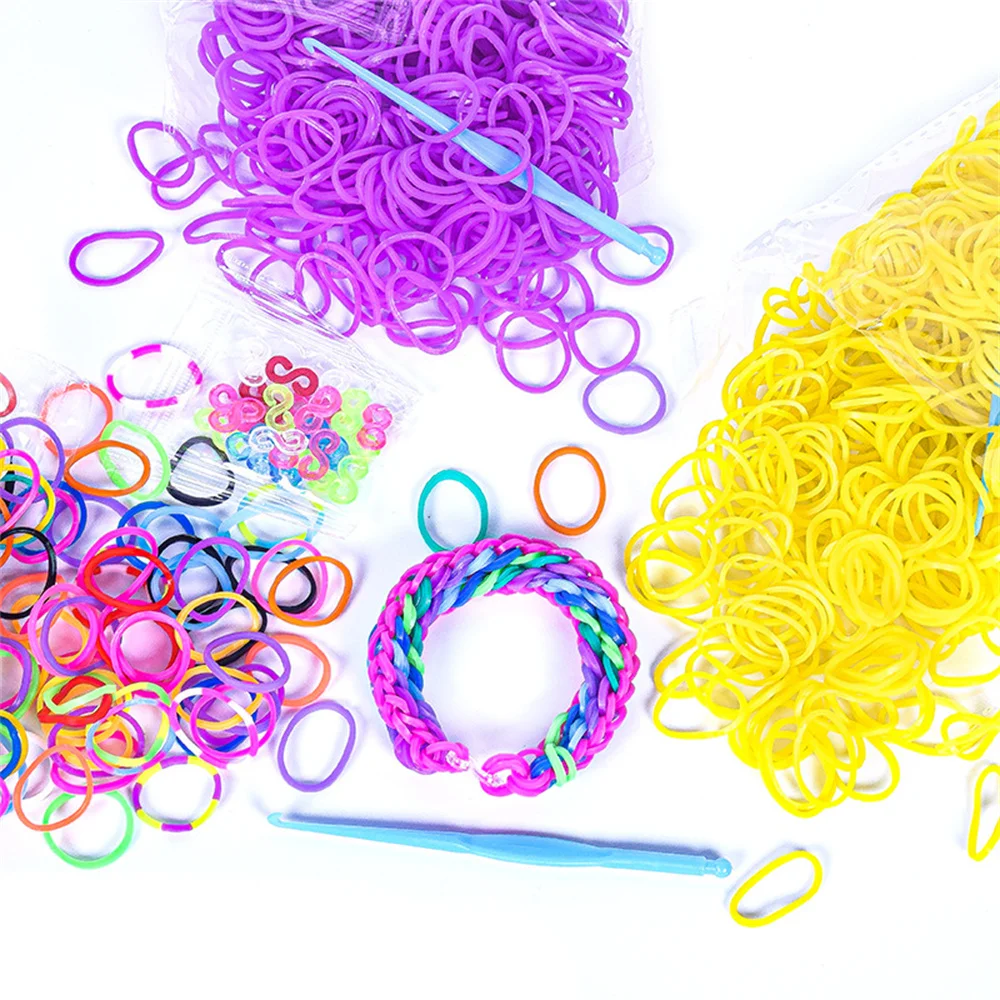 Vibrant Elastic Rubber Loom Bands Kit for Kids - DIY Crafting and Jewelry Making Supplies (600 Pieces)