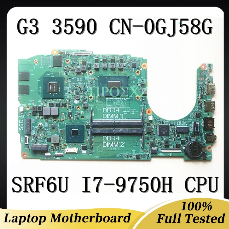 Mainboard For Dell G3 3590 Laptop Motherboard Cn0gj58g 0gj58g Gj58g