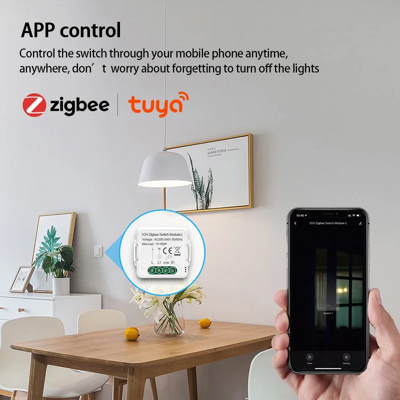 

No Neutral Tuya Zigbee 3.0 Smart Light Mini Switch Module 1 2 3 Gang, Support Home Assistant via Zigbee2mqtt Alexa Home