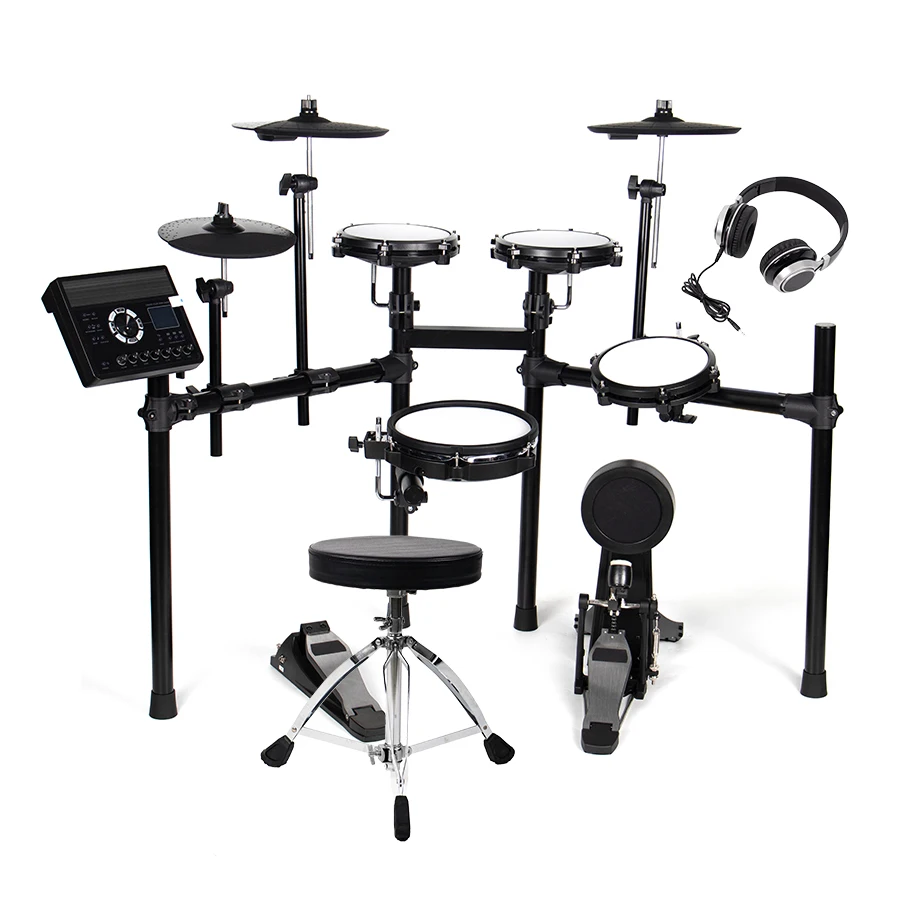 

Factory Direct Sales 10-inch Instruments Drum Kit Electronic Digital Drum Set with Throne Headphones
