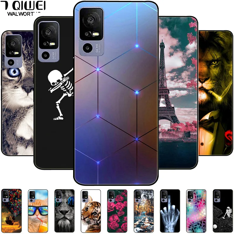 Per Tcl 40R 5G Custodia 6.6 ''Silicone Soft Fashion Tpu Cover Per Tcl 40 R 5G Custodia T771K T771A T771H Paraurti Funda Per Tcl40R