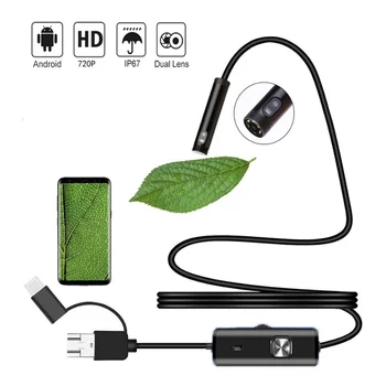 Dual Lens Car Endoscope Camera 8mm Type C USB Connect Boroscope Flexible Camera Pipe Inspection Screen for Android Phone 1