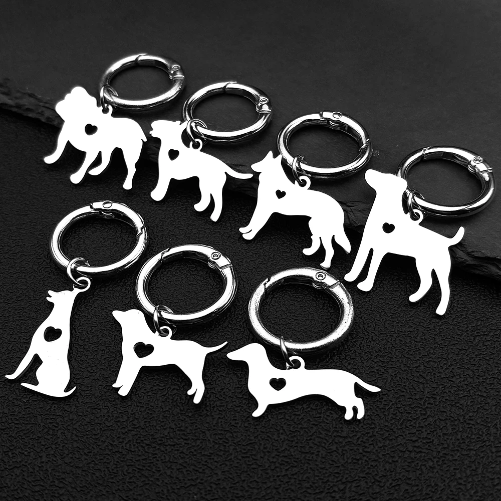 Nette Kleine Doggy Tasche Anhänger Hängen Frauen Männer Edelstahl Silber Farbe Herz Schöne Welpen Hund Weibliche Handtasche Charme Schmuck