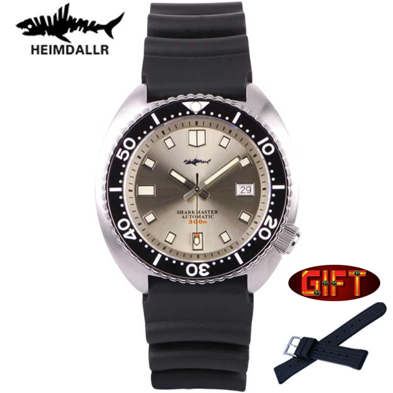 

Heimdallr Sharkey Men's Automatic Mechanical Watch NH35A Men's Diver's Watch 300M 316L Stainless Steel C3 Luminous Clock Dial