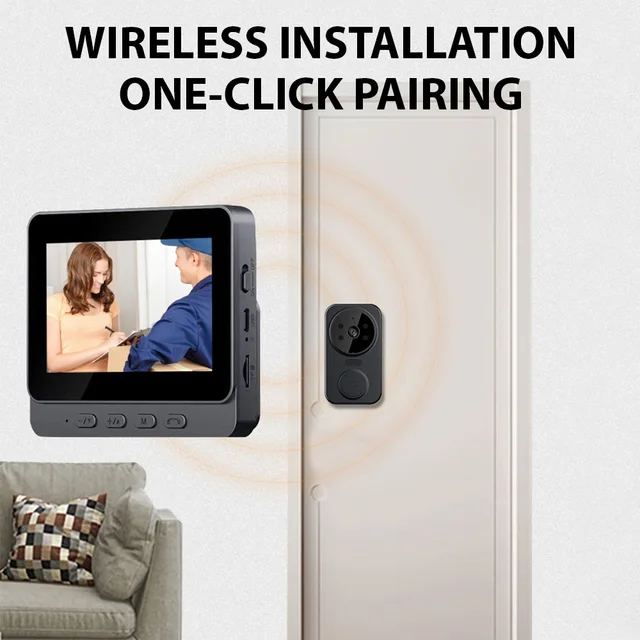 4.3'' IPS Screen 2.4G Wireless Visual Intercom Doorbell with Screen Smart High-definition Video Monitoring Two-Way Intercom 5