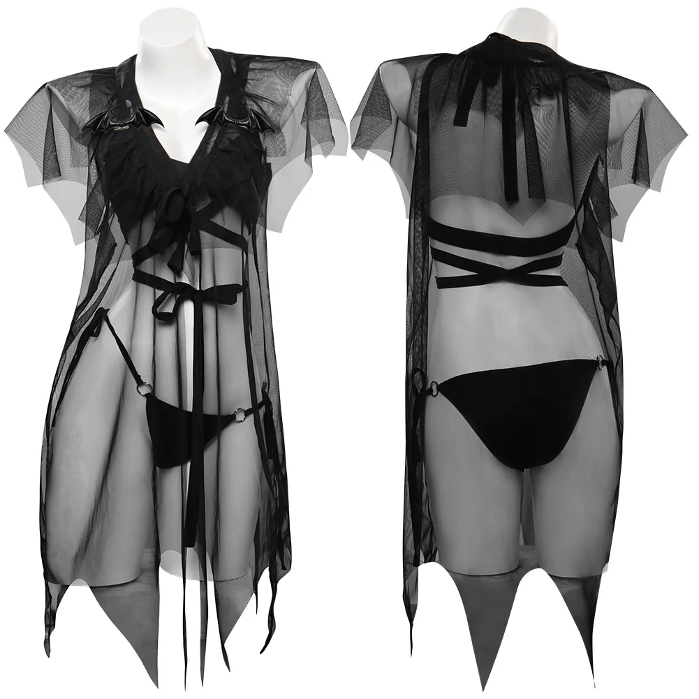 

Wednesday Adams Wednesday Cosplay Costume Bikini Swimsuit Women Plus Size two piece Swimwear Outfits Halloween Carnival Suit