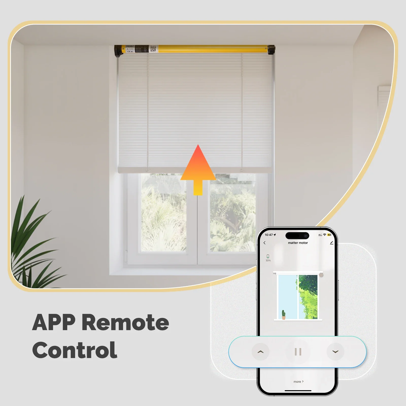 محرك ستائر رول ذكي MOES Matter Thread لأنبوب 38 مم...