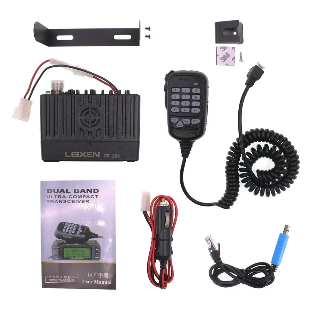 LEIXEN UV-998 25W 듀얼 밴드 144/430MHz 차량용 무전기 UV 아마추어 햄 라디오 VV-898S 업그레이드된 UV-998 양방향 무전기