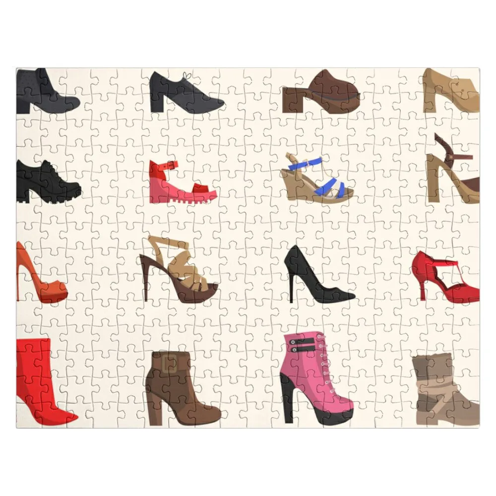 Shoe collection shoes women's shoes Jigsaw Puzzle Personalized Child Gift Wooden Jigsaw Puzzles For Adults