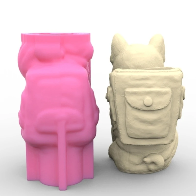 Unique Silicone Mould 3D Flower Pot Molds Dog Shaped Pen Holder Moulds for DIY Succulent Planters and Pen Holder