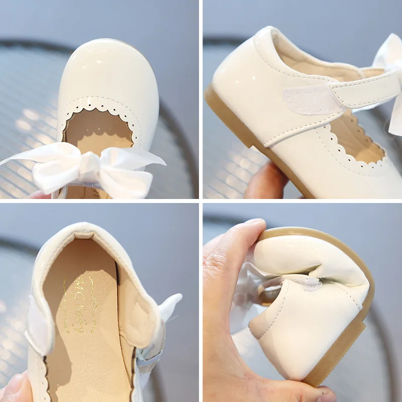 Kids Leather Shoes Baby Girl Cute Bow Multi-purpose Single Shoes New Korean Version of the Princess Shoes Dance ShoesD290