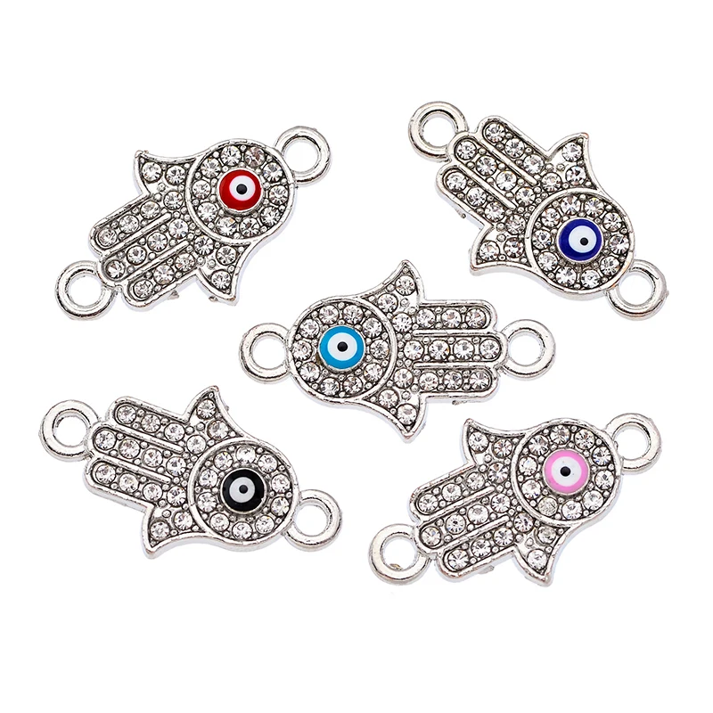 10 Stück Emaille türkischen Teufels auge Anhänger Anschlüsse Charme DIY Schmuck Herstellung Accessoires für Männer Damen Armband Halsketten – Detail 6