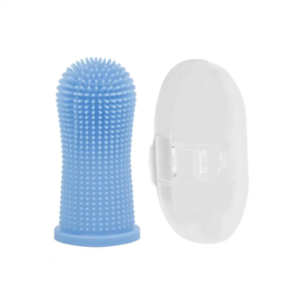 

Dog Finger Toothbrush Pet Teeth Sleeve Bristles Remove Plaque Silicone Dog Toothbrush Puppy Finger Dog Cat Cleaning Supplies