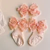 2pcs Bow Lace Baby Socks Newborn Cotton Baby Girls Sock Headband Cute Princess Style Toddler Socks Baby Accessories For Children 2