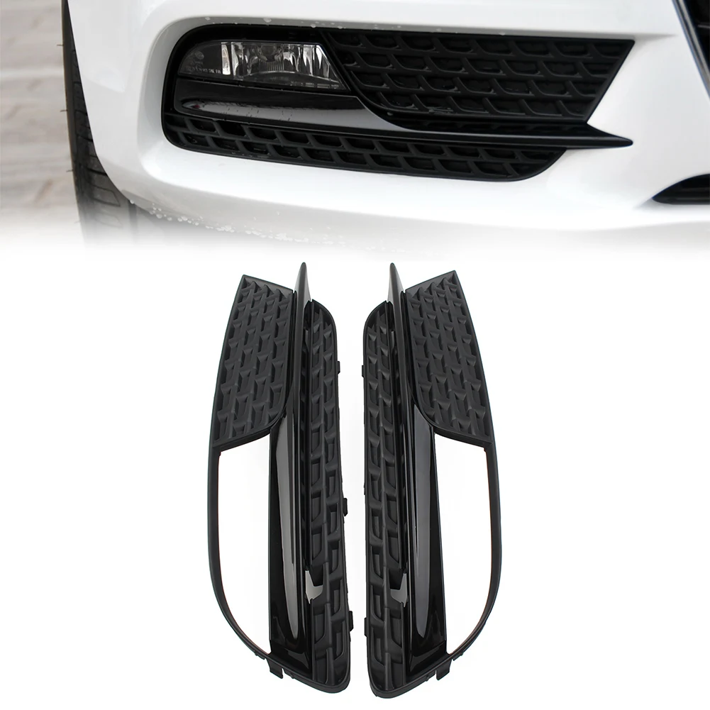 

Glossy Black Car Front Bumper Fog Light Grille Cover Protector Grill For Audi A5 2012 2013 2014 2015 2016 Left/Right 1Pcs