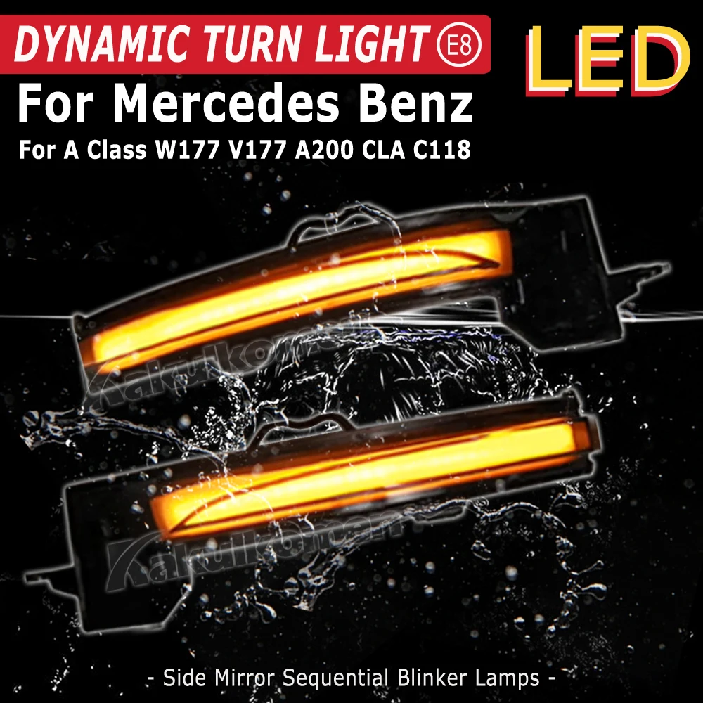 Für Mercedes Benz A-Klasse W177 V177 A200 A250 A35 A45 AMG CLA C118 LED Dynamische Blinker Licht Seite Spiegel Anzeige blinker – Detail 6