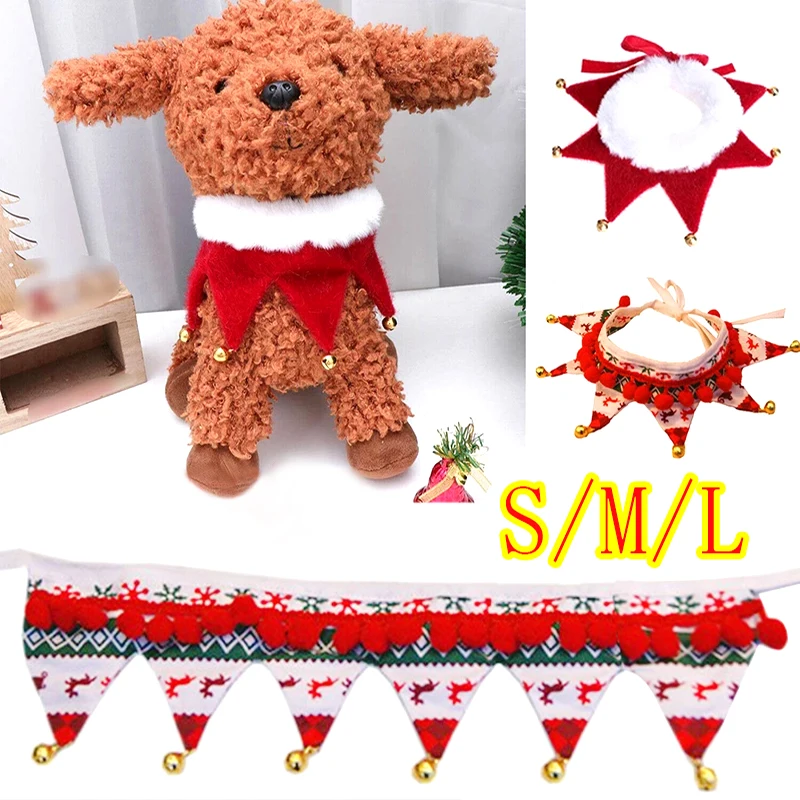

Christmas Dog Cat Plush Scarf Bib Decor Adjustable Collar Pet Neckerchief Ornaments Puppy Cat Collars Small Dog Pet Supplies