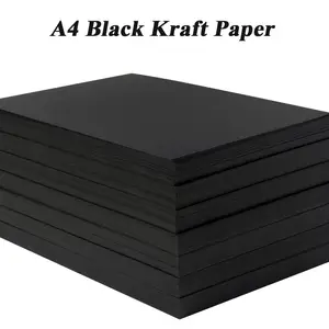 100pcs A4 Black Thickened Kraft Paper Paperboard Cardboard Blank DIY  Painting Drawing Paper Black (150gsm) 