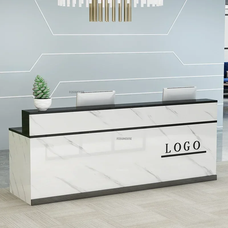 Company Front Desk Reception Desk Office Table Luxury Clothing Store Counter Modern Reception Couter Salon Furniture