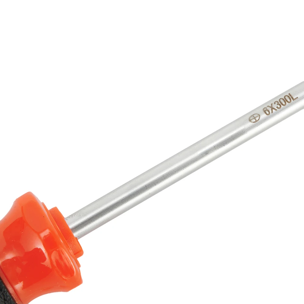 12-Inch Slotted Screwdriver with Ergonomic Rubber Handle