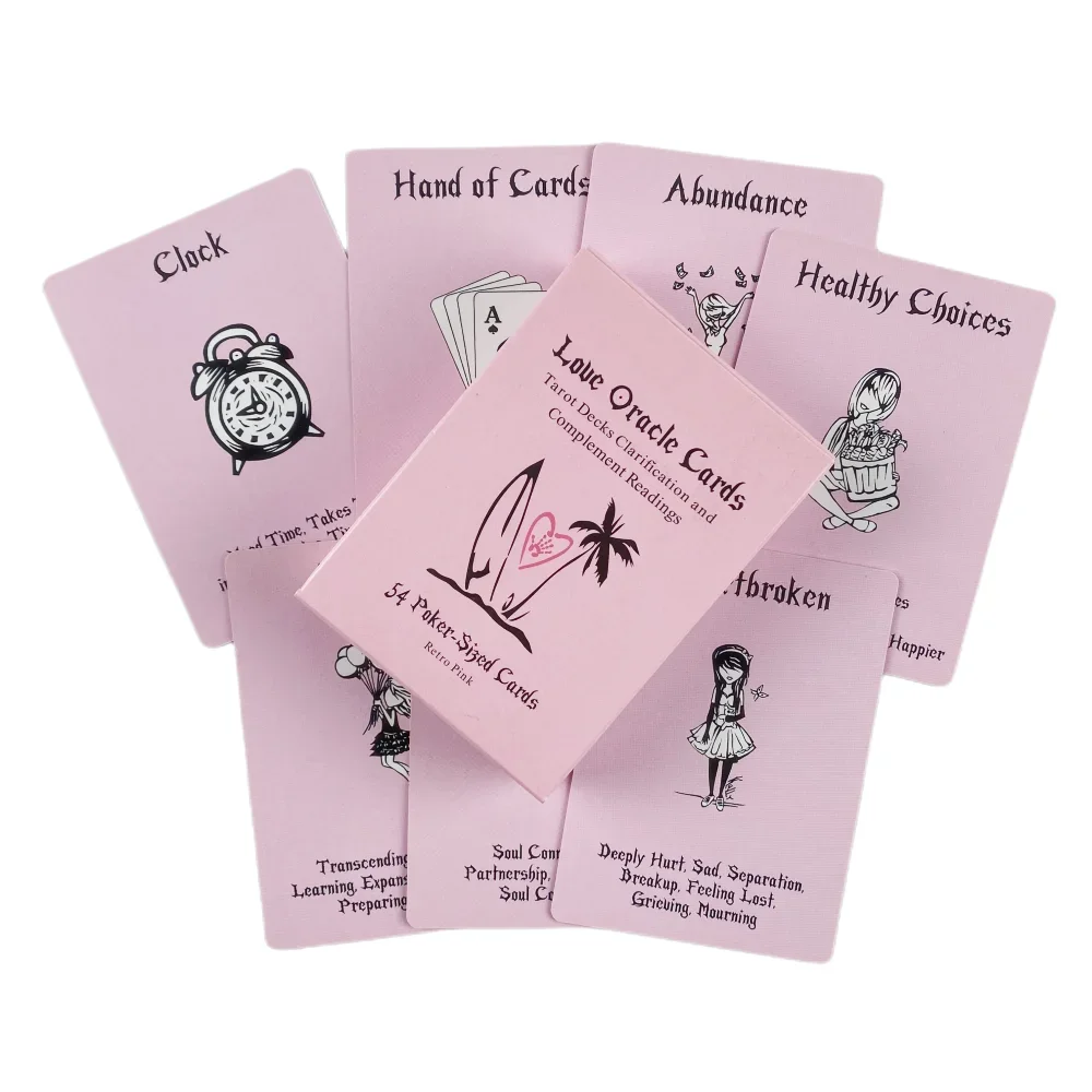 Island Time Pink Love Oracle Cards A 54 English Visions Divination Edition Tarot Deck Borad Games 5