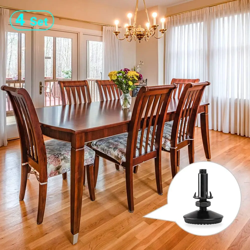 4 세트 헤비 듀티 높이 조절기 T 너트가있는 가구 레벨러 발, 캐비닛 레스토랑 테이블 의자 셀프 레벨러 다리에 나사