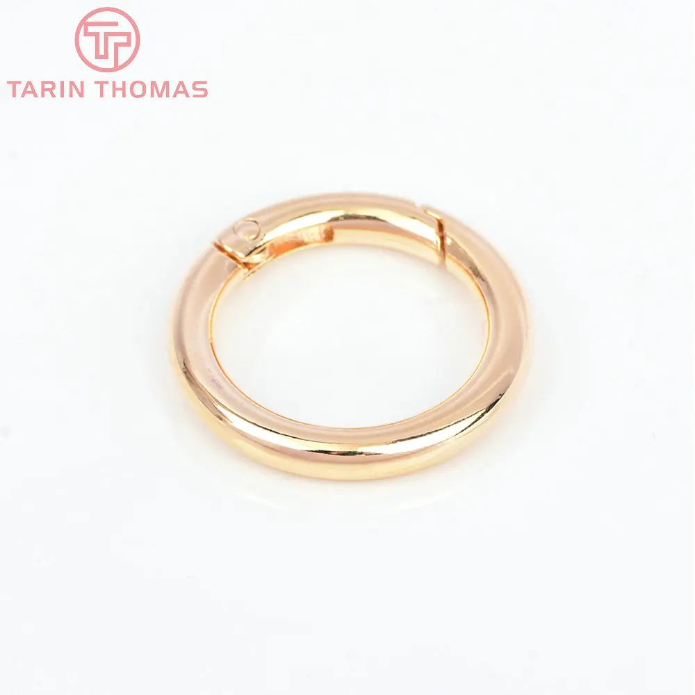 (3293)4PCS 15MM 20MM 24K Gold Farbe Messing Runde Stecker Verschlüsse für Charms Anhänger Hohe Qualität DIY Schmuck Machen Erkenntnisse – Detail 25