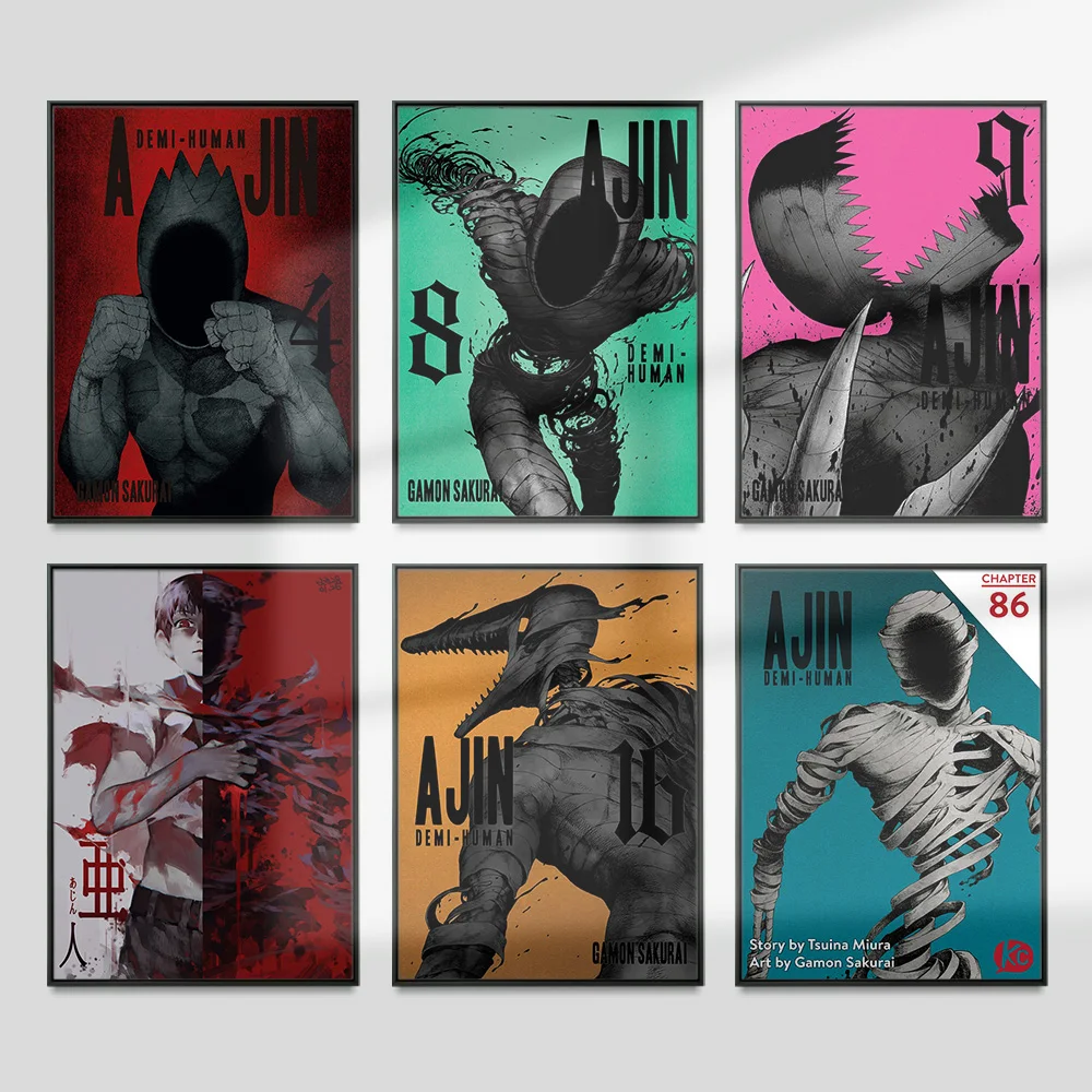 

Ajin Demi Human Japanese Anime Art Print Poster Manga Character Canvas Painting Cartoon Role Wall Picture Decor